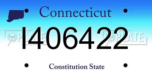I406422 Connecticut License Plate