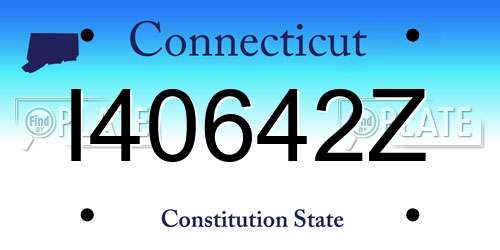 I40642Z Connecticut License Plate