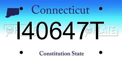 I40647T Connecticut License Plate