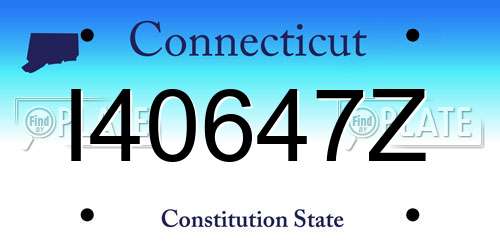 I40647Z Connecticut License Plate