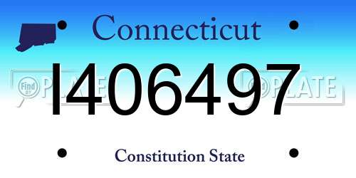 I406497 Connecticut License Plate