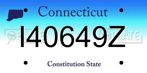 I40649Z Connecticut License Plate