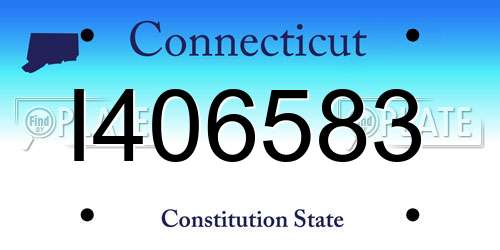 I406583 Connecticut License Plate