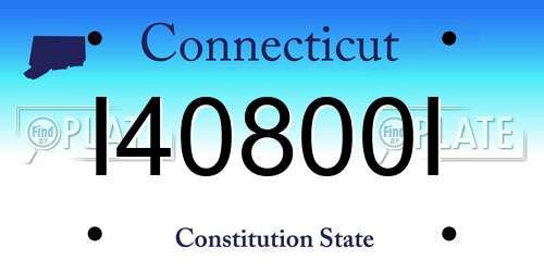 I40800I Connecticut License Plate