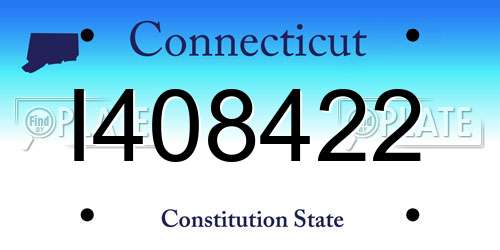 I408422 Connecticut License Plate