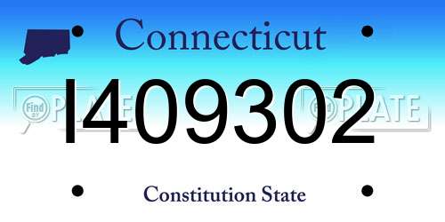 I409302 Connecticut License Plate