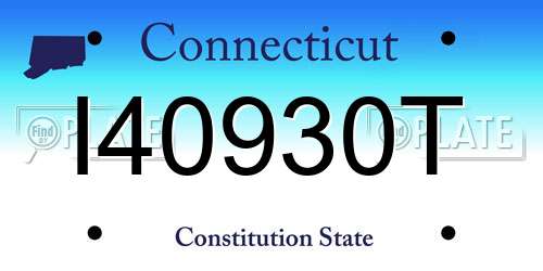 I40930T Connecticut License Plate