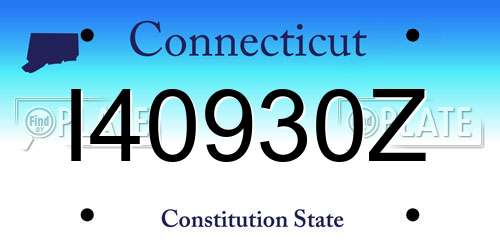 I40930Z Connecticut License Plate
