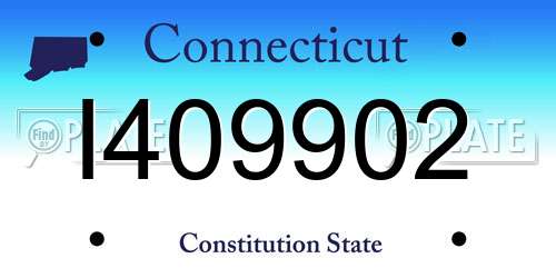I409902 Connecticut License Plate