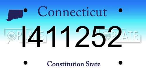 I411252 Connecticut License Plate