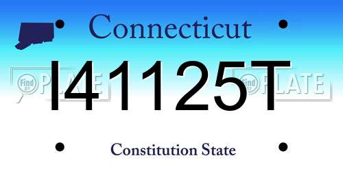 I41125T Connecticut License Plate