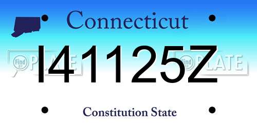 I41125Z Connecticut License Plate