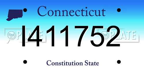 I411752 Connecticut License Plate