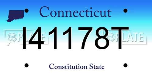 I41178T Connecticut License Plate