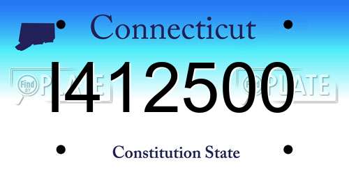 I412500 Connecticut License Plate