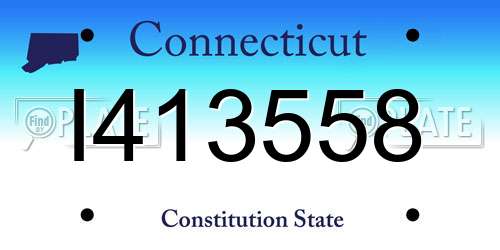 I413558 Connecticut License Plate