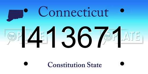 I413671 Connecticut License Plate
