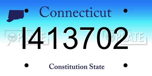 I413702 Connecticut License Plate