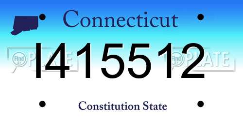 I415512 Connecticut License Plate
