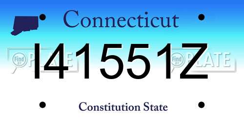 I41551Z Connecticut License Plate