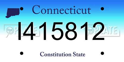 I415812 Connecticut License Plate