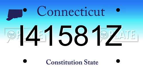I41581Z Connecticut License Plate