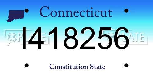 I418256 Connecticut License Plate