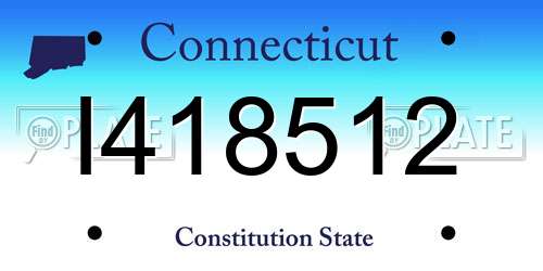 I418512 Connecticut License Plate