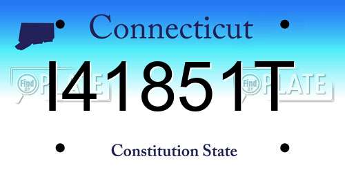I41851T Connecticut License Plate