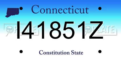 I41851Z Connecticut License Plate