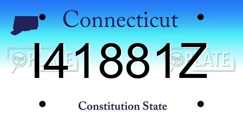 I41881Z Connecticut License Plate