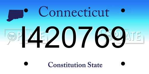 I420769 Connecticut License Plate