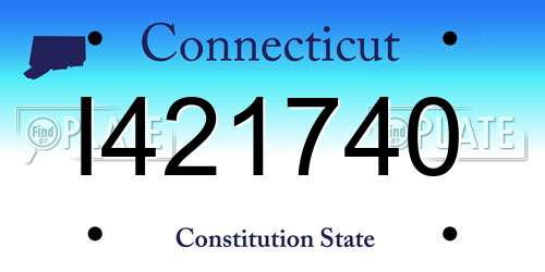 I421740 Connecticut License Plate