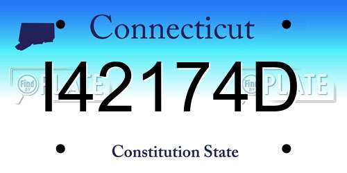 I42174D Connecticut License Plate