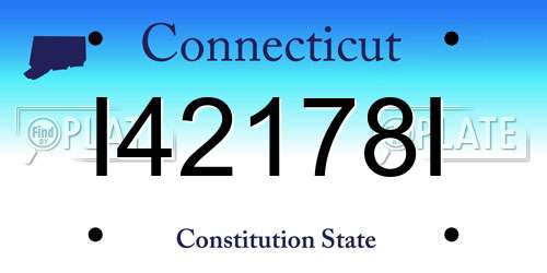 I42178I Connecticut License Plate