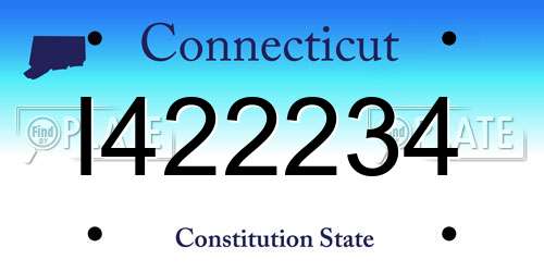 I422234 Connecticut License Plate