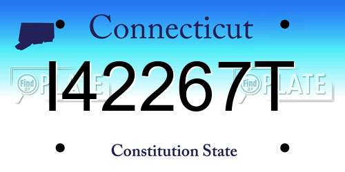 I42267T Connecticut License Plate