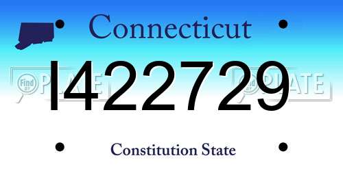 I422729 Connecticut License Plate