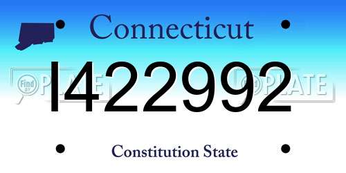 I422992 Connecticut License Plate