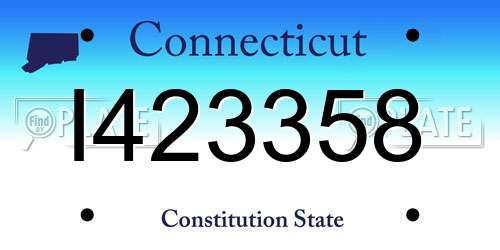 I423358 Connecticut License Plate