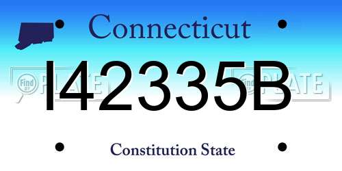 I42335B Connecticut License Plate
