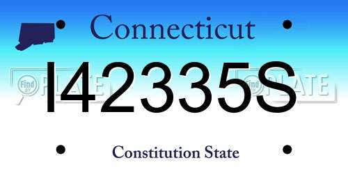 I42335S Connecticut License Plate