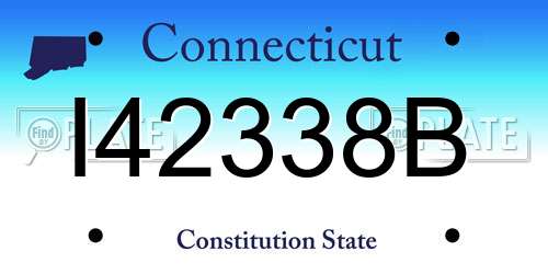 I42338B Connecticut License Plate