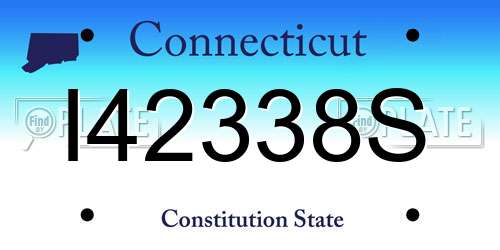 I42338S Connecticut License Plate