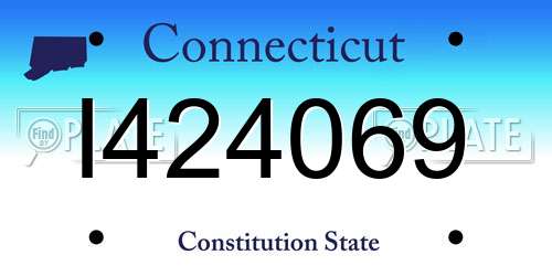 I424069 Connecticut License Plate