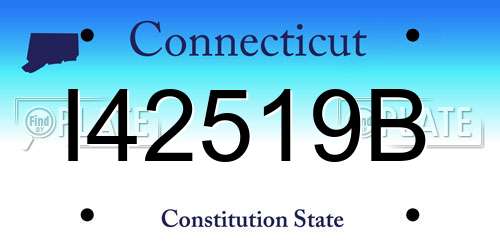 I42519B Connecticut License Plate