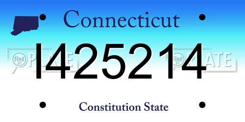 I425214 Connecticut License Plate