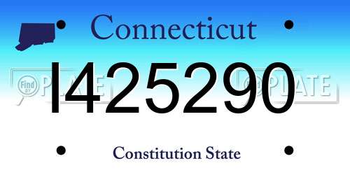 I425290 Connecticut License Plate