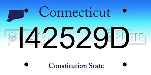 I42529D Connecticut License Plate