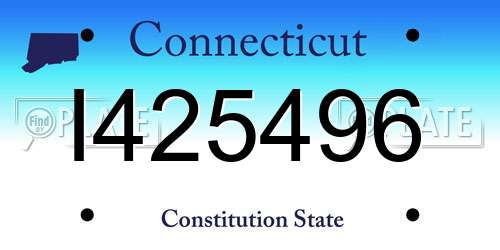 I425496 Connecticut License Plate